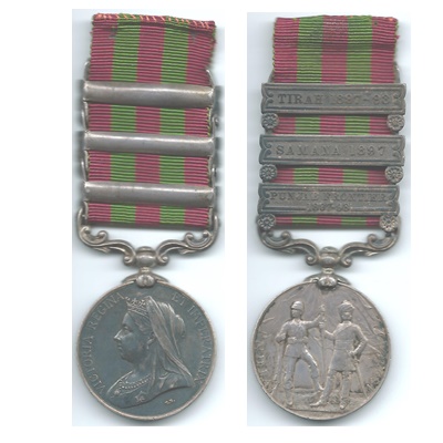 India Medal 1895-1902 - 3 Clasps - 4089 Naick Jang Baz